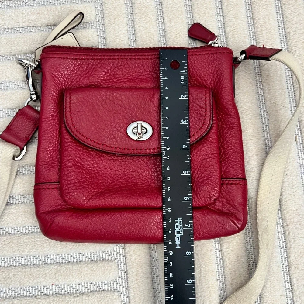 Coach Park F49170 Red Pebbled Leather Swingback Small Crossbody Shoulder Bag